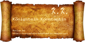 Königstein Konstantin névjegykártya